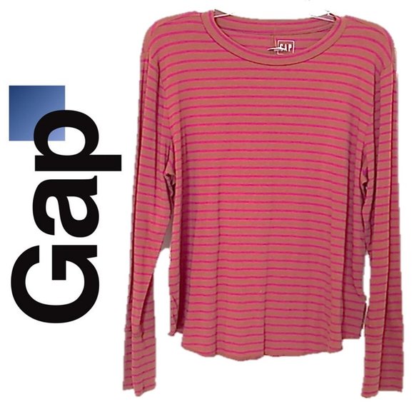 NEW GAP * STRIPED LONG SLEEVE CREW - Picture 1 of 8